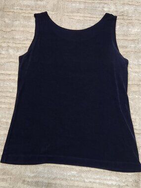 TWO Chico's Size 0 Travelers Reversible Tank Tops Pre-owned  Dk Blue Flawed